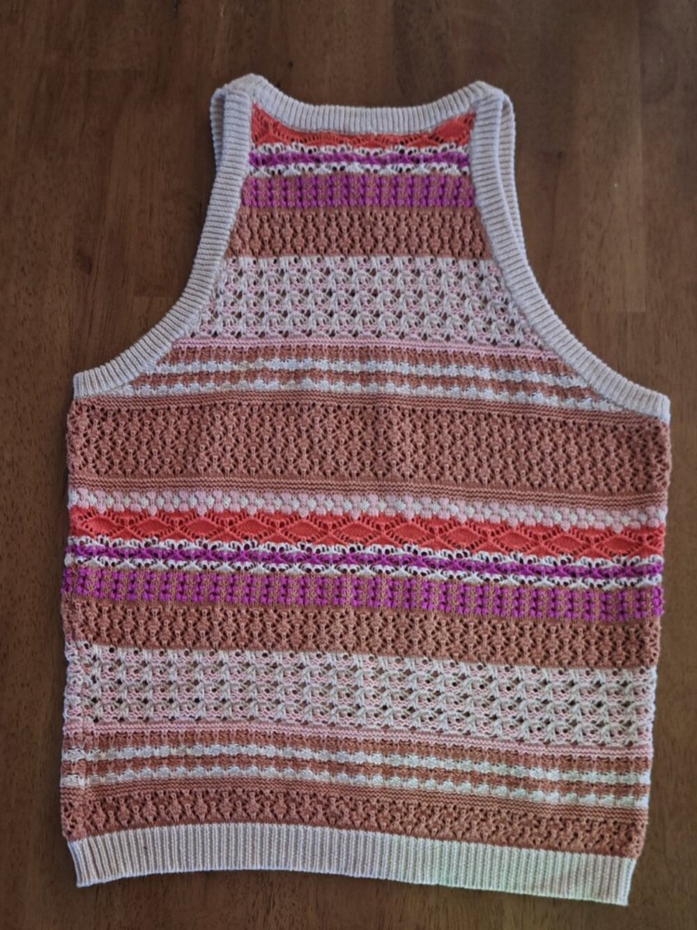 Heartloom The Kenzie Tank Small Crochet, knit Boho, fisherman Cotton Sleeveless - Picture 7 of 9